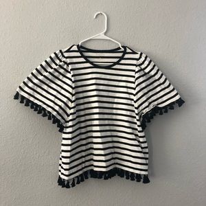 Kate Spade Black & white striped top